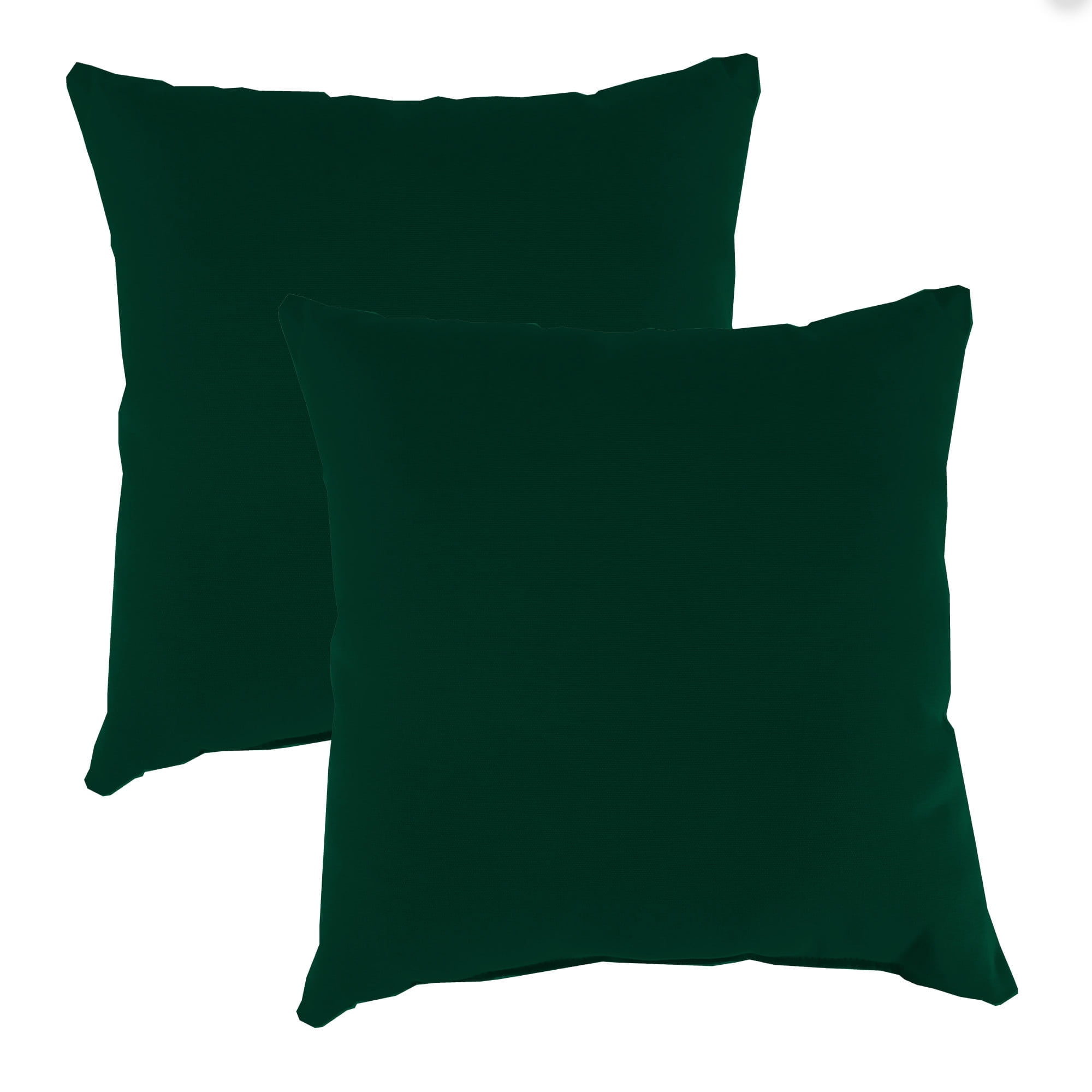 Jordan Manufacturing 18" x 18" Forest Green Solid Square Outdoor Throw Pillow (2 Pack)