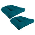 thumbnail image 1 of Jordan Manufacturing 18" x 18" Fresco Peacock Teal Solid Square Tufted Contoured Outdoor Wicker Seat Cushion (2 Pack), 1 of 9