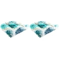 thumbnail image 1 of Jordan Manufacturing 18" x 18" Gardenia Seaglass Blue Floral Square Tufted Contoured Outdoor Wicker Seat Cushion (2 Pack), 1 of 14