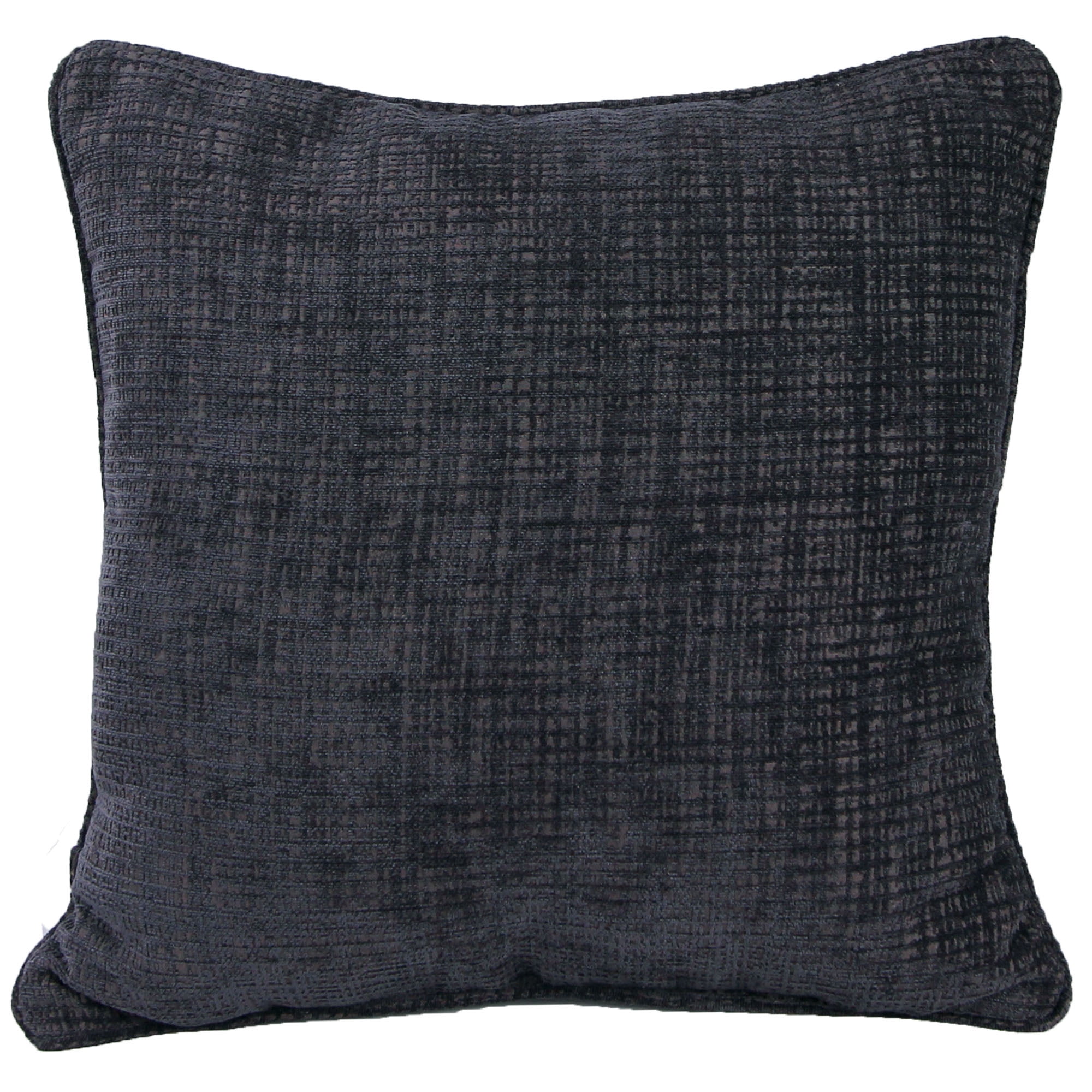 Jordan Manufacturing 18" x 18" Hatched Charcoal Solid Square Decorative Throw Pillow with Welt