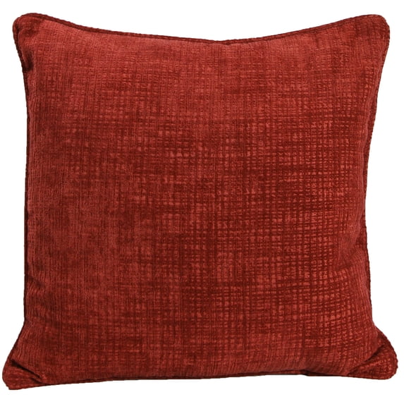 Jordan Manufacturing 18" x 18" Hatched Chili Solid Square Decorative Throw Pillow with Welt