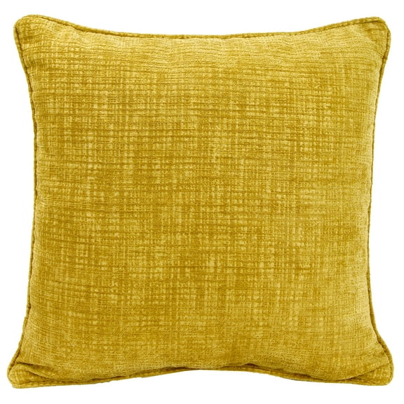 Jordan Manufacturing 18" x 18" Hatched Gold Solid Square Decorative Throw Pillow with Welt