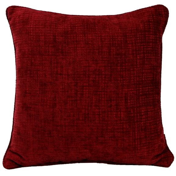 Jordan Manufacturing 18" x 18" Hatched Raspberry Solid Square Decorative Throw Pillow with Welt