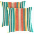 thumbnail image 1 of Jordan Manufacturing 18" x 18" Kodi Cornhusk Multicolor Stripe Square Outdoor Throw Pillow (2 Pack), 1 of 11