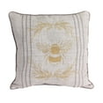 thumbnail image 1 of Jordan Manufacturing 18" x 18" Laurel Stripe Tan Bee Novelty Square Reversible Decorative Throw Pillow with Welt, 1 of 7