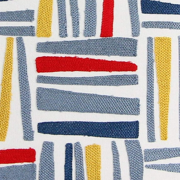 Jordan Manufacturing 18" x 18" Multicolor Abstract Stripe Square Reversible Decorative Throw Pillow with Embroidery Accent