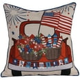 thumbnail image 1 of Jordan Manufacturing 18" x 18" Multicolor American Flag Truck Square Decorative Throw Pillow with Welt, 1 of 5