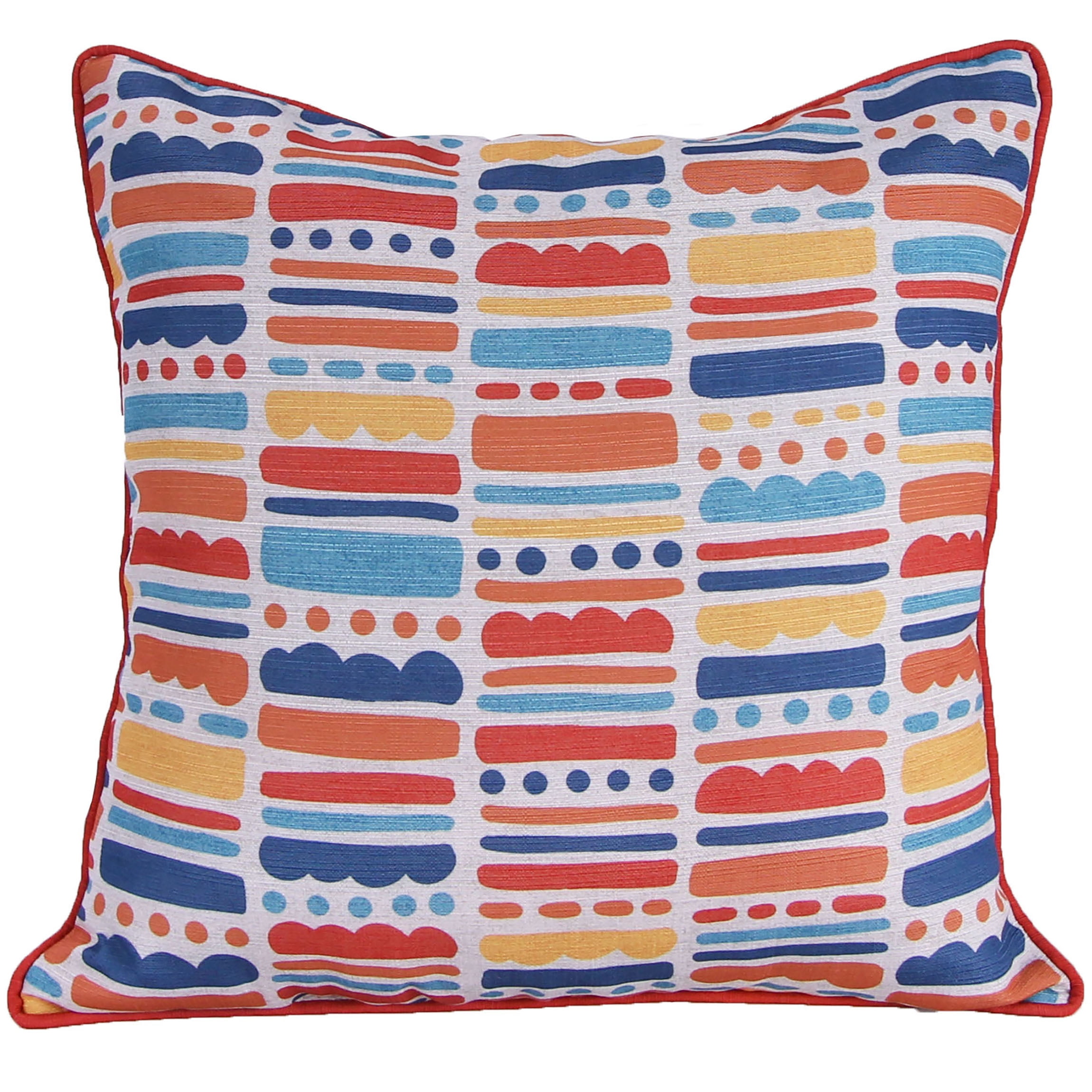 Jordan Manufacturing 18" x 18" Multicolor Confetti Stripe Dash Square Decorative Throw Pillow with Welt
