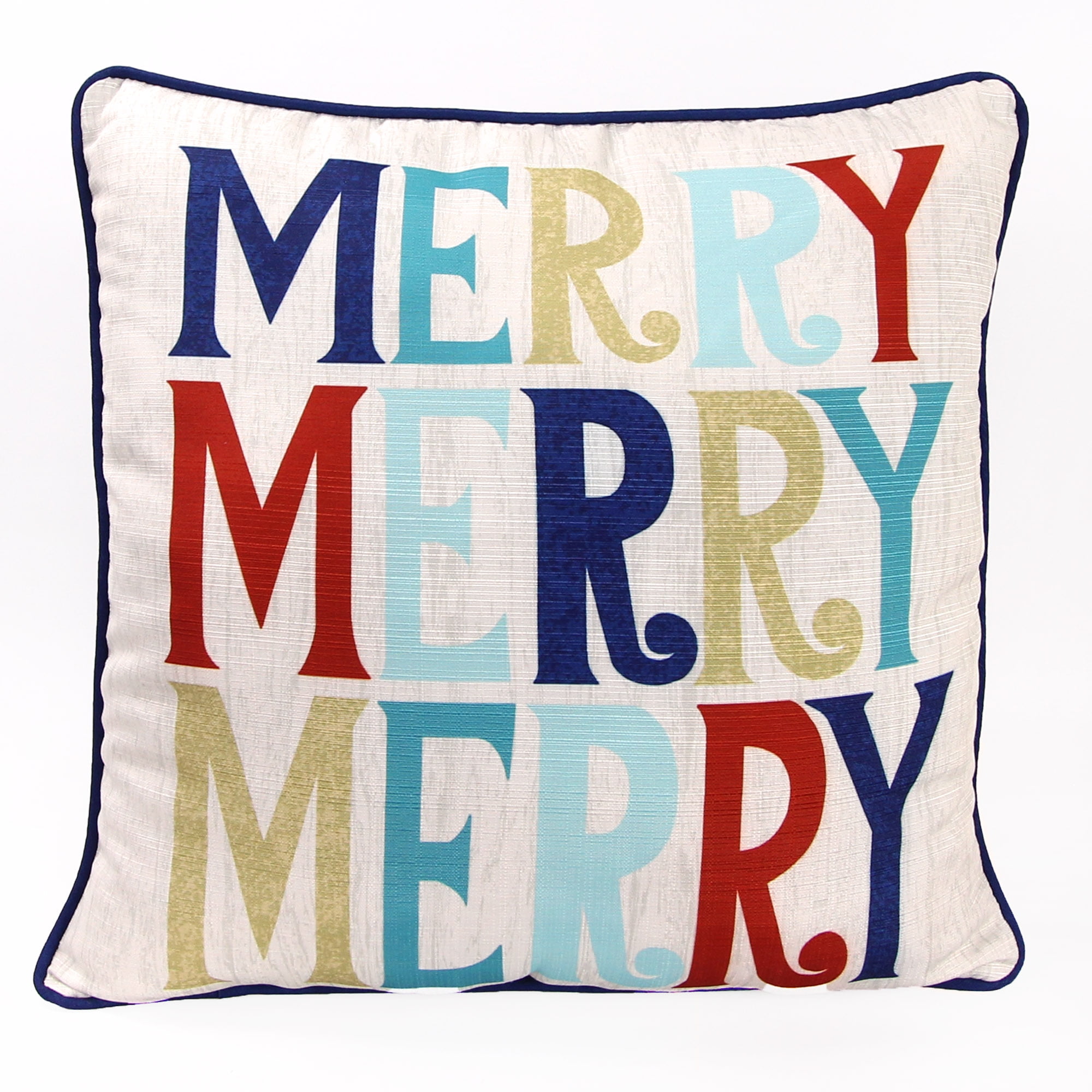 18" Multicolor Merry Christmas Reversible Square Throw Pillow