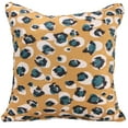 thumbnail image 1 of Jordan Manufacturing 18" x 18" Mustard Leopard Animal Square Decorative Throw Pillow with Welt, 1 of 5