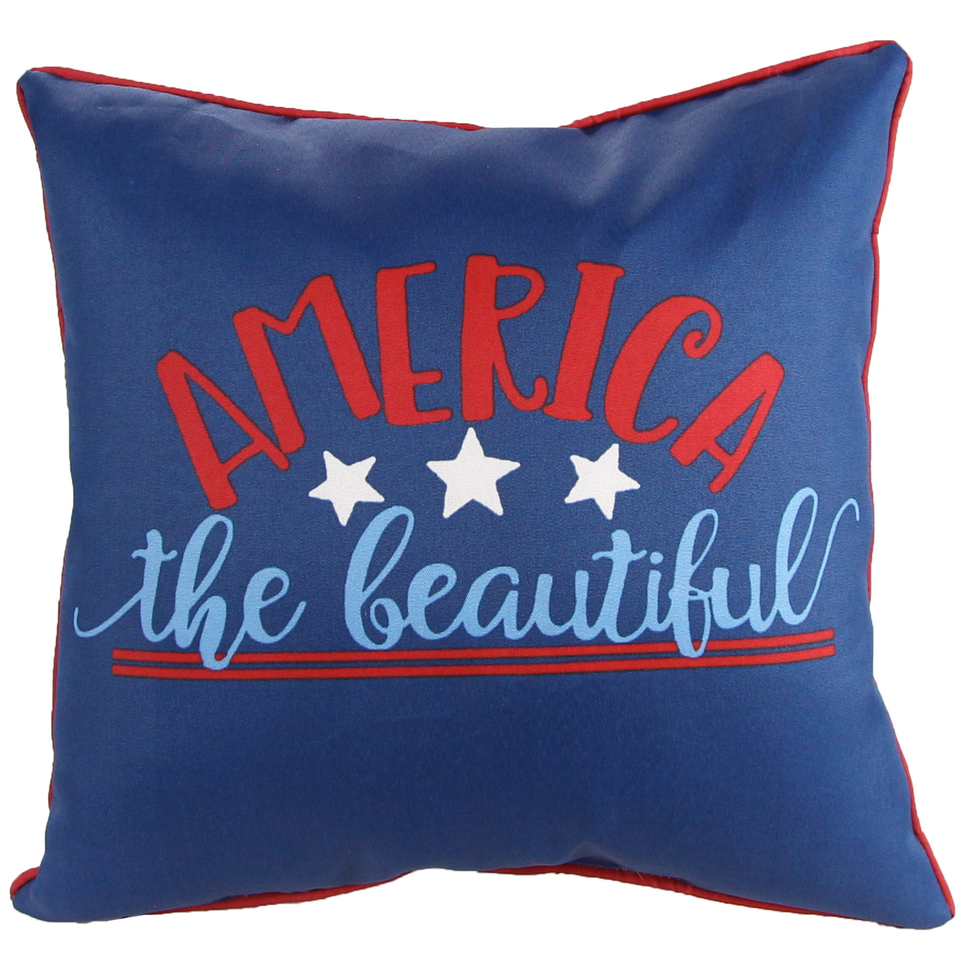 18" x 18" Navy America the Beautiful Reversible Outdoor Throw Pillow