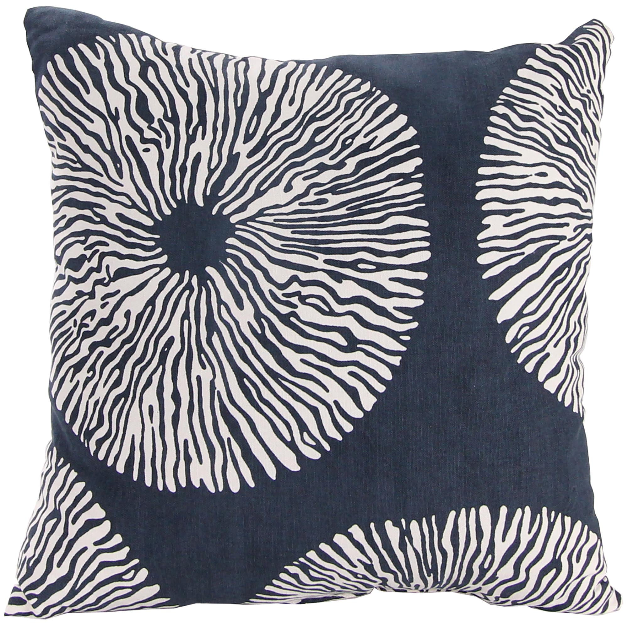 Navy and White Embroidered Nautical Square Throw Pillow
