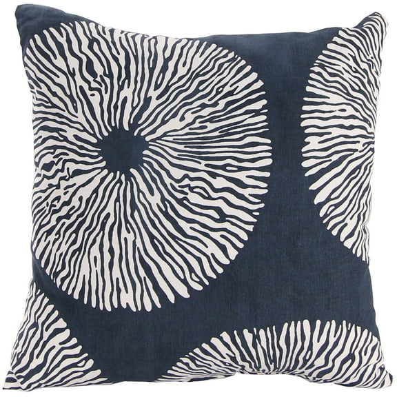 Jordan Manufacturing 18" x 18" Navy Sea Urchin Nautical Square Reversible Decorative Throw Pillow