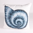 thumbnail image 1 of Jordan Manufacturing 18" x 18" Navy and Cream Nautilus Shell Nautical Square Reversible Decorative Throw Pillow with Welt, 1 of 4