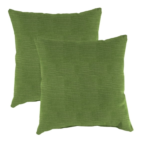 Jordan Manufacturing 18" x 18" Olive Solid Square Outdoor Throw Pillow (2 Pack)