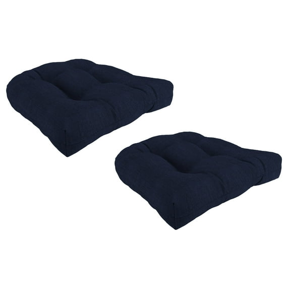 Jordan Manufacturing 18" x 18" Rave Indigo Blue Solid Square Tufted Contoured Outdoor Wicker Seat Cushion (2 Pack)
