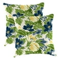 thumbnail image 1 of Jordan Manufacturing 18" x 18" Rebecca Asparagus Green Floral Square Outdoor Throw Pillow (2 Pack), 1 of 10