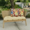 thumbnail image 1 of Jordan Manufacturing 18" x 18" Red Floral Outdoor Throw Pillow (Set of 2), 1 of 3