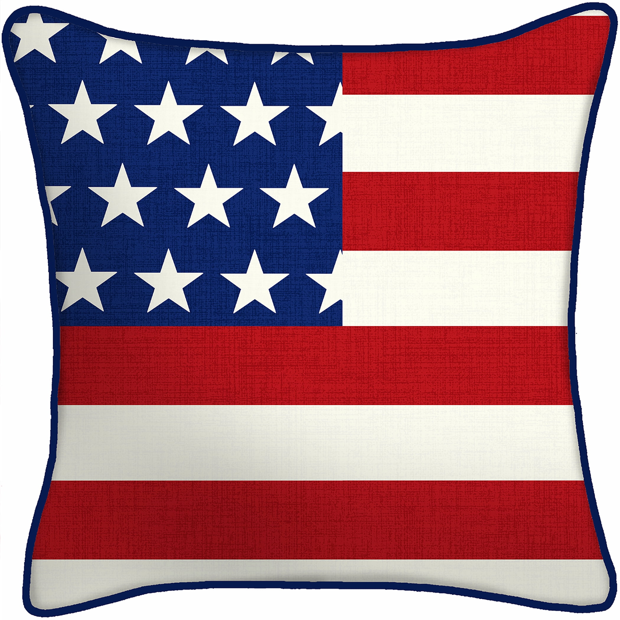 Jordan Manufacturing 18" x 18" Red, White and Blue Flag Outdoor Throw Pillow