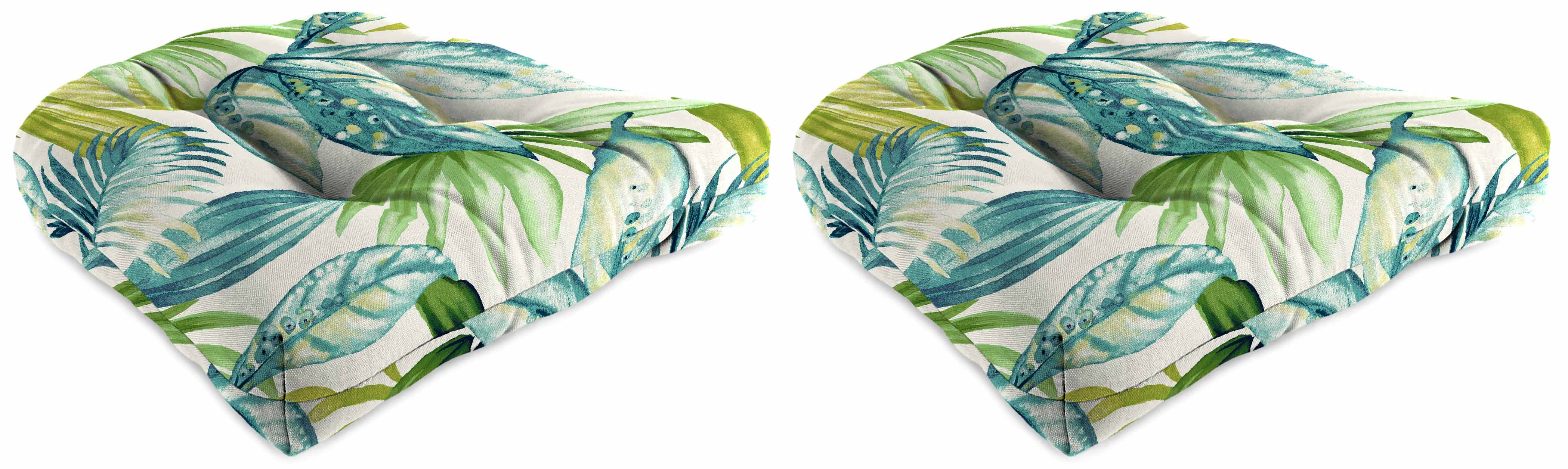 Jordan Manufacturing 18" x 18" Seneca Caribbean Blue Leaves Square