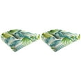 thumbnail image 1 of Jordan Manufacturing 18" x 18" Seneca Caribbean Turquoise Leaves Square Tufted Contoured Outdoor Wicker Seat Cushion (2 Pack), 1 of 13