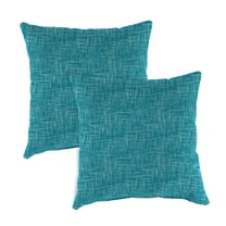 Jordan Manufacturing 18" x 18" Sketch Opal Teal Crosshatch Square Outdoor Throw Pillow (2 Pack)