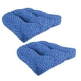 thumbnail image 1 of Jordan Manufacturing 18" x 18" Sniffen Delft Blue Diamond Square Tufted Contoured Outdoor Wicker Seat Cushion (2 Pack), 1 of 9