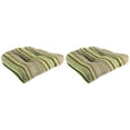 thumbnail image 1 of Jordan Manufacturing 18" x 18" Terrace Sunrise Green Stripe Square Tufted Outdoor Wicker Seat Cushion with Rounded Back Corners (2 Pack), 1 of 10