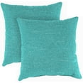 thumbnail image 1 of Jordan Manufacturing 18" x 18" Tory Caribe Teal Crosshatch Square Outdoor Throw Pillow (2 Pack), 1 of 12