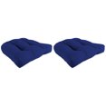 thumbnail image 1 of Jordan Manufacturing 18" x 18" Veranda Cobalt Blue Solid Square Tufted Contoured Outdoor Wicker Seat Cushion (2 Pack), 1 of 12