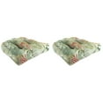 thumbnail image 1 of Jordan Manufacturing 18" x 18" Wesley Almond Green Leaves Square Tufted Contoured Outdoor Wicker Seat Cushion (2 Pack), 1 of 12