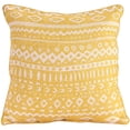thumbnail image 1 of Jordan Manufacturing 18" x 18" Yellow and Cream Geometric Stripe Square Decorative Throw Pillow with Welt, 1 of 5