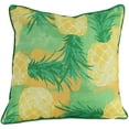 thumbnail image 1 of Jordan Manufacturing 18" x 18" Yellow and Green Pineapple Fruit Square Decorative Throw Pillow with Welt and Embroidery Accent, 1 of 5