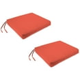 thumbnail image 1 of Jordan Manufacturing 18" x 19" Coral Solid Rectangular Outdoor Chair Pad Seat Cushion with Ties and Hanger Loop (2 Pack), 1 of 10