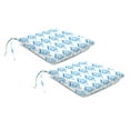 thumbnail image 1 of Jordan Manufacturing 18" x 19" Marvel Azure Blue Leaves Rectangular Knife Edge Outdoor Chair Pad Seat Cushion with Ties (2 Pack), 1 of 9