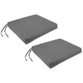 thumbnail image 1 of Jordan Manufacturing 18" x 19" Zayne Volcanic Gray Solid Rectangular Outdoor Chair Pad Seat Cushion with Ties and Hanger Loop (2 Pack), 1 of 9