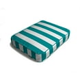 thumbnail image 1 of Jordan Manufacturing 18" x 22.5" Awning Turquoise Stripe Rectangular Outdoor Deep Seat Cushion with Welt, 1 of 9