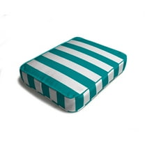Jordan Manufacturing 18" x 22.5" Awning Turquoise Stripe Rectangular Outdoor Deep Seat Cushion with Welt