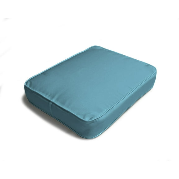 Jordan Manufacturing 18" x 22.5" Canvas Light Aqua Solid Rectangular Outdoor Deep Seat Cushion with Welt