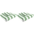 thumbnail image 1 of Jordan Manufacturing 19" x 19" Awning Cucumber Green Stripe Square Tufted Outdoor Wicker Seat Cushion with Rounded Back Corners (2 Pack), 1 of 8