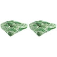 thumbnail image 1 of Jordan Manufacturing 19" x 19" Bryann Tortoise Green Tropical Square Tufted Contoured Outdoor Wicker Seat Cushion (2 Pack), 1 of 12