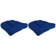 thumbnail image 1 of Jordan Manufacturing 19" x 19" Canvas Cobalt Blue Solid Square Tufted Outdoor Wicker Seat Cushion with Rounded Back Corners (2 Pack), 1 of 8