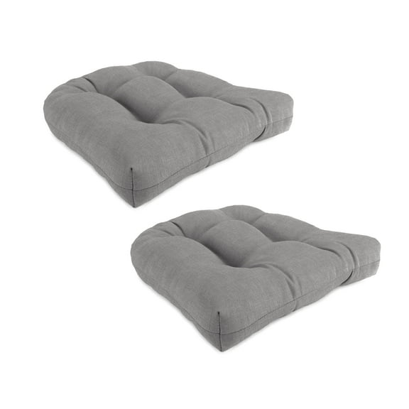Jordan Manufacturing 19" x 19" Celosia Gray Crosshatch Square Tufted Contoured Outdoor Wicker Seat Cushion (2 Pack)