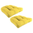 thumbnail image 1 of Jordan Manufacturing 19" x 19" Celosia Marigold Yellow Crosshatch Square Tufted Contoured Outdoor Wicker Seat Cushion (2 Pack), 1 of 10