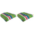 thumbnail image 1 of Jordan Manufacturing 19" x 19" Covert Island Multicolor Stripe Square Tufted Contoured Outdoor Wicker Seat Cushion (2 Pack), 1 of 14