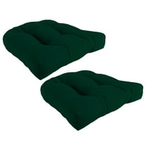 Jordan Manufacturing 19" x 19" Forest Green Solid Square Tufted Contoured Outdoor Wicker Seat Cushion (2 Pack)