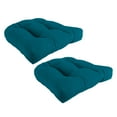 thumbnail image 1 of Jordan Manufacturing 19" x 19" Fresco Peacock Teal Solid Square Tufted Contoured Outdoor Wicker Seat Cushion (2 Pack), 1 of 9