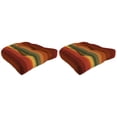 thumbnail image 1 of Jordan Manufacturing 19" x 19" Islip Cayenne Maroon Stripe Square Tufted Contoured Outdoor Wicker Seat Cushion (2 Pack), 1 of 12