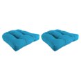 thumbnail image 1 of Jordan Manufacturing 19" x 19" McHusk Hawaiian Blue Solid Square Tufted Outdoor Wicker Seat Cushions (2 Pack), 1 of 8