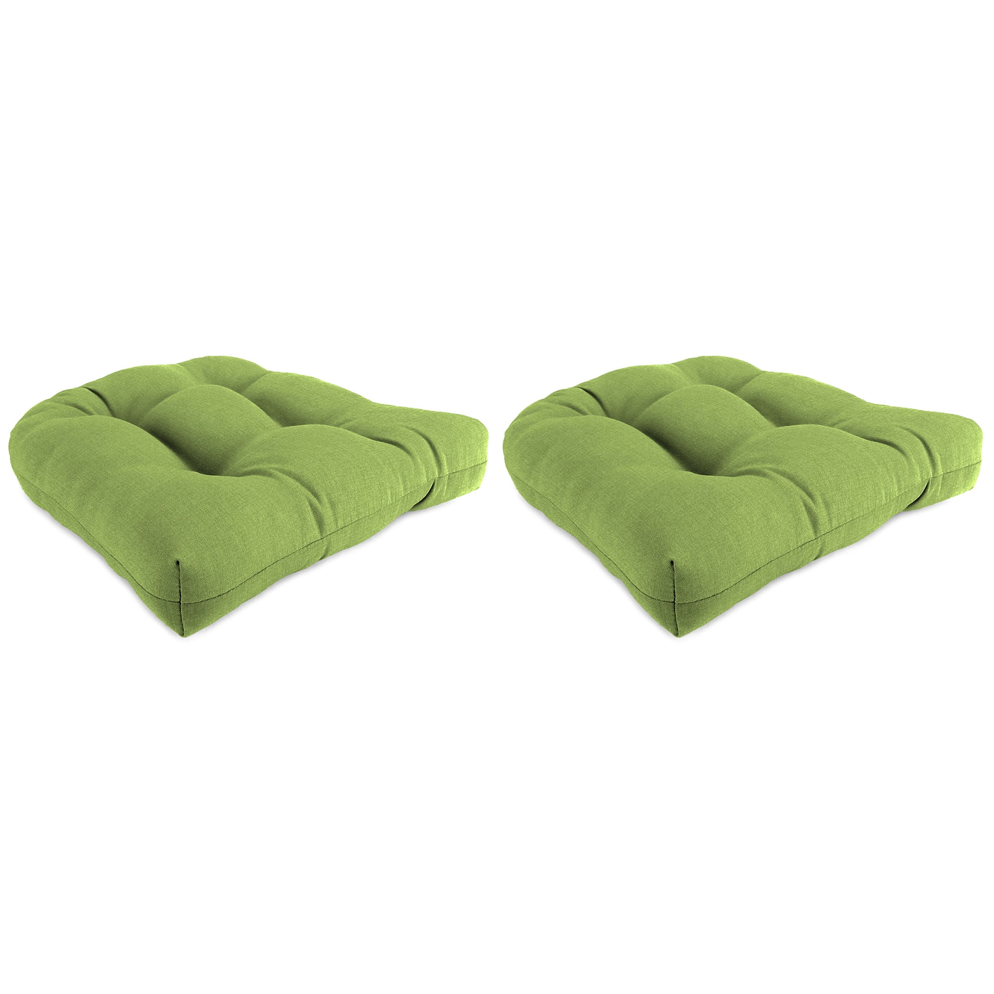 Jordan Manufacturing 19" x 19" McHusk Leaf Green Crosshatch Square Tufted Contoured Crosshatch Outdoor Wicker Seat Cushion (2 Pack)